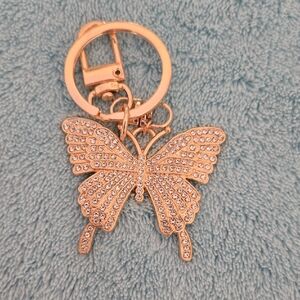 Sparkling Gold Butterfly Bag Charm/Keychain